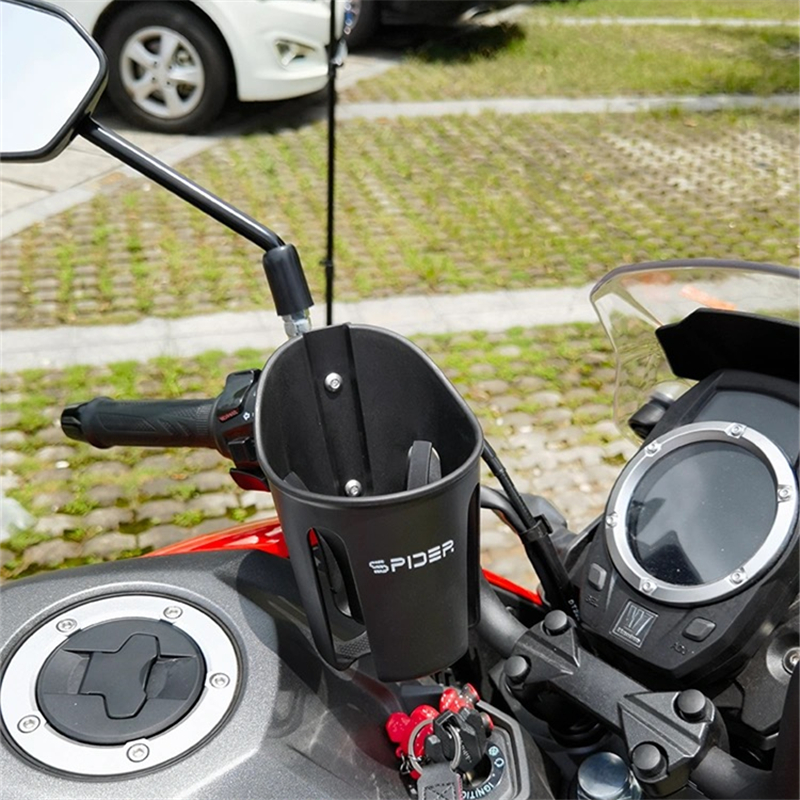 Universal Bike and Motorcycle Cup Holder with Adjustable Clamp - Durable 360-Degree Rotation Drink Holder with Secure Grip - Sleek and Compact Design for Cyclists and Motorcyclists
