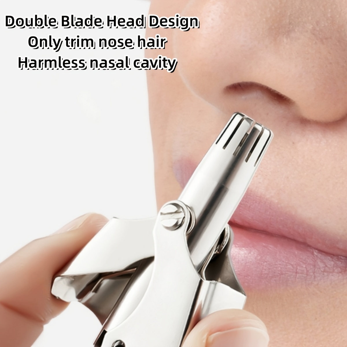 LISI Washable Portable Manual Nose Hair Trimmer - Precision Trimming, Stainless Steel Blades, Waterproof, Easy to Use, Safe and Gentle, Includes Cleaning Brush - Compact and Travel-Friendly Grooming Tool for Men and Women