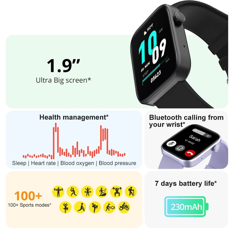 COLMI P71 Smartwatch with Advanced Health Monitoring, IP68 Waterproof Design, Smart Notifications, Voice Assistant, and Stylish Design for Men and Women - Heart Rate, Blood Pressure, Sleep Tracker - Swim Shower Workout - Call, Text, Email Alerts - Voice Control - Interchangeable Bands