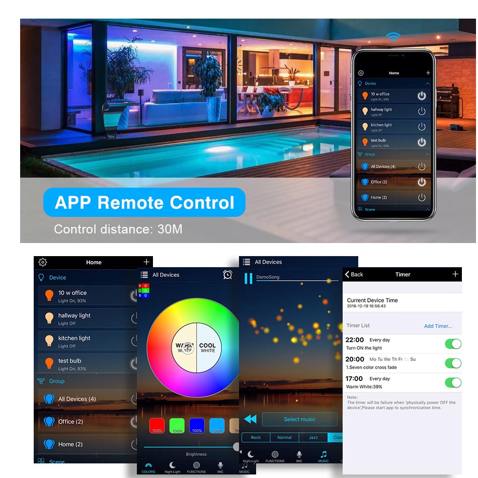 Cutting-Edge 12V 24V LED Strip WIFI RGB RGBW Controller with Android IOS APP Bluetooth Magic Home IR Control - Seamless Connectivity Customizable Lighting Effects Remote Control Enhanced RGB RGBW LED Strip Experience