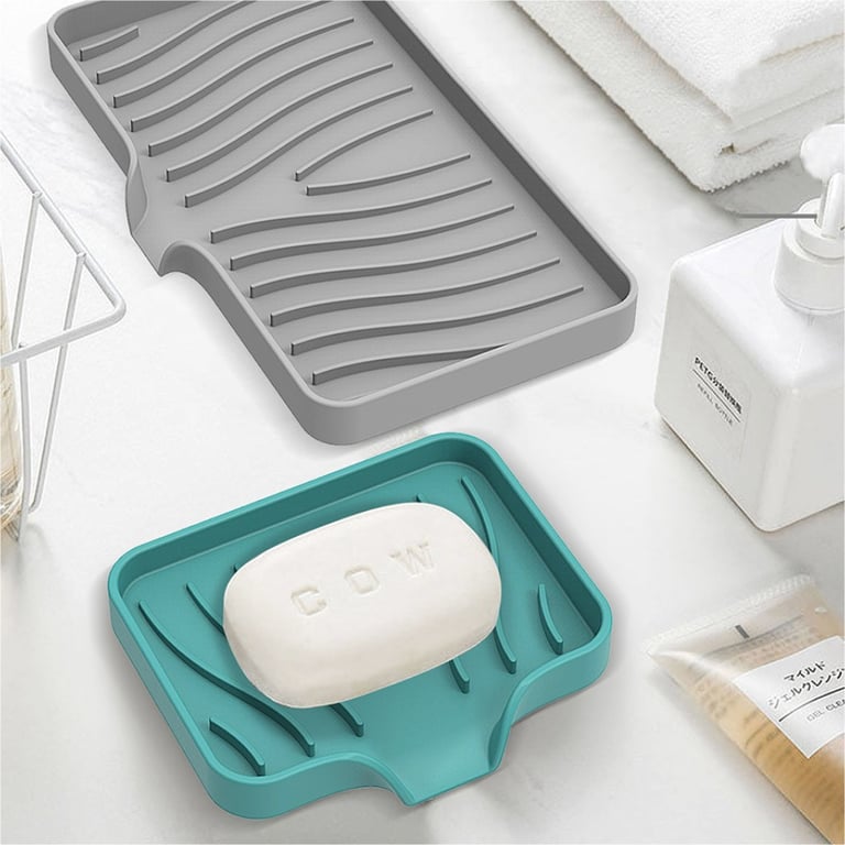 Premium Silicone 1-Pack Soap Box with Anti-Slip Surface, Drain Rack, and Space-Saving Installation - Hygienic Soap Tray for Kitchen and Bathroom - Durable, Mold-Resistant, and Stylish Soap Holder with Efficient Drainage System