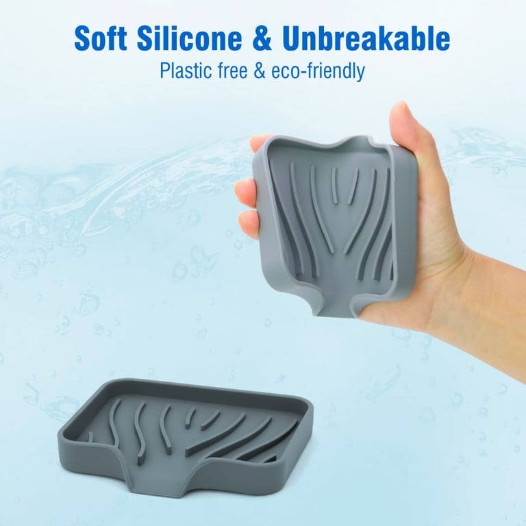 Premium Silicone 1-Pack Soap Box with Anti-Slip Surface, Drain Rack, and Space-Saving Installation - Hygienic Soap Tray for Kitchen and Bathroom - Durable, Mold-Resistant, and Stylish Soap Holder with Efficient Drainage System