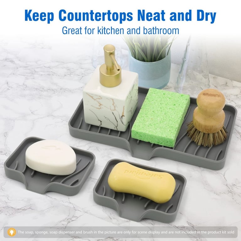 Premium Silicone 1-Pack Soap Box with Anti-Slip Surface, Drain Rack, and Space-Saving Installation - Hygienic Soap Tray for Kitchen and Bathroom - Durable, Mold-Resistant, and Stylish Soap Holder with Efficient Drainage System