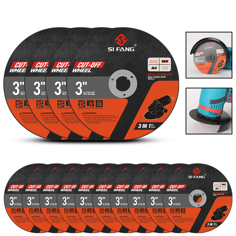SIFANG 3 Inch Metal Cutting Disc Blade for Electric Angle Grinders - Durable Precision Cut Off Circle Wheels with Grinding and Sanding Capabilities - High-Quality Tool for Professional and DIY Projects, Ideal for Workshop and Construction Sites