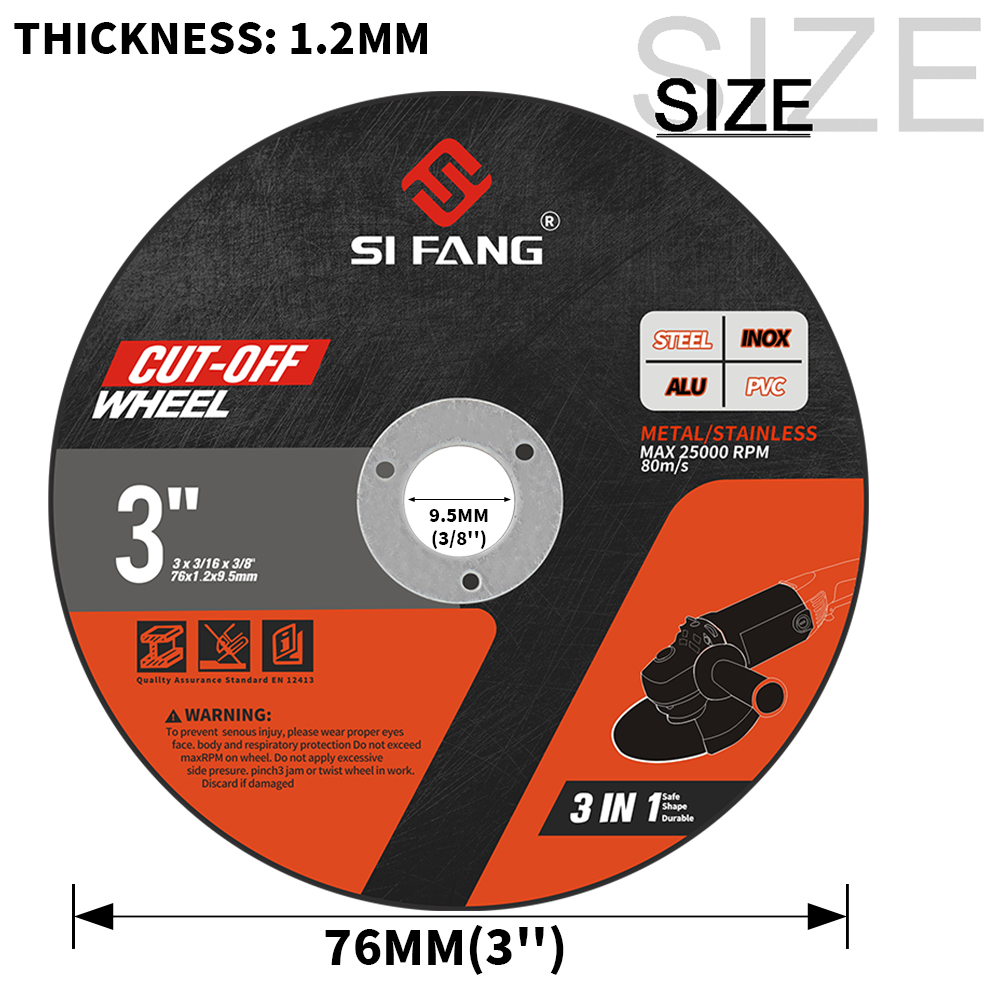 SIFANG 3 Inch Metal Cutting Disc Blade for Electric Angle Grinders - Durable Precision Cut Off Circle Wheels with Grinding and Sanding Capabilities - High-Quality Tool for Professional and DIY Projects, Ideal for Workshop and Construction Sites