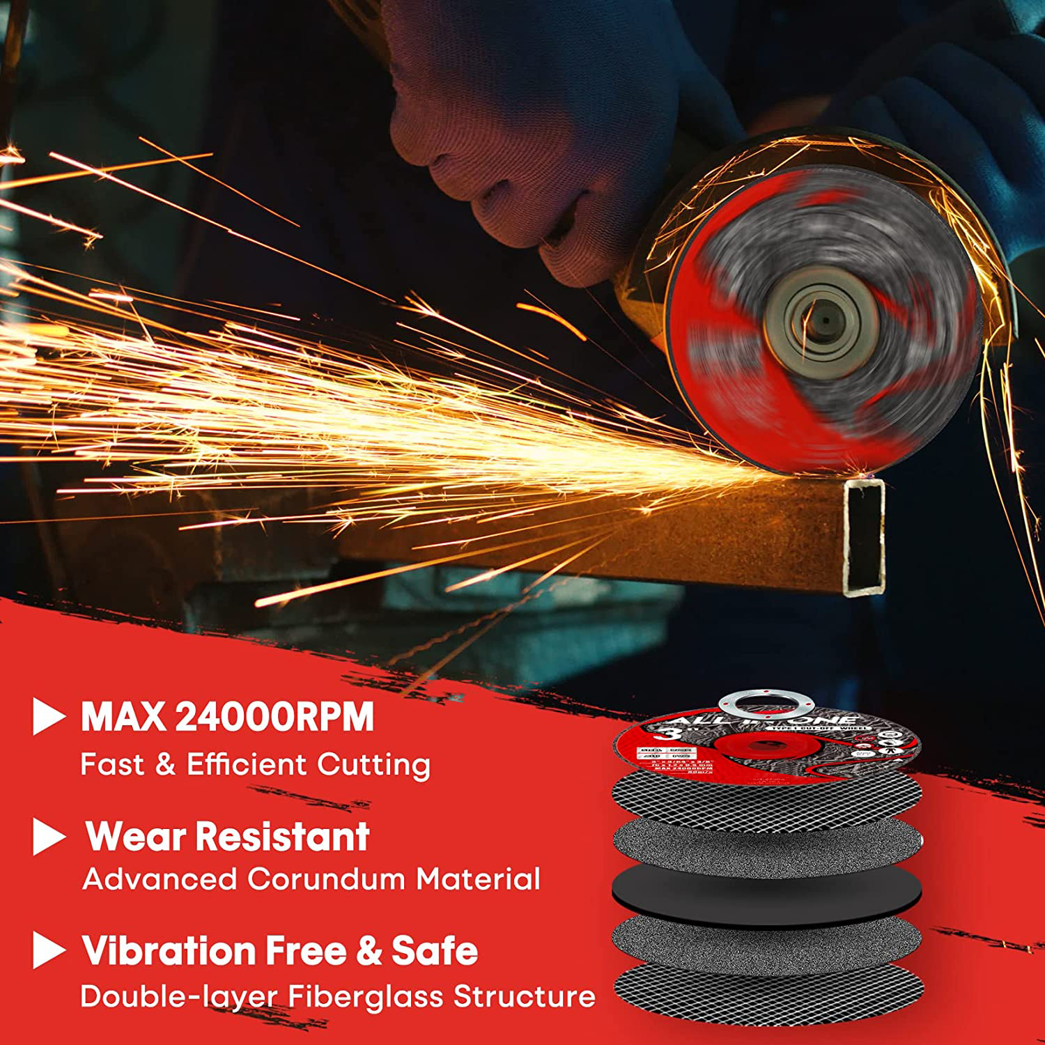 SIFANG 3 Inch Metal Cutting Disc Blade for Electric Angle Grinders - Durable Precision Cut Off Circle Wheels with Grinding and Sanding Capabilities - High-Quality Tool for Professional and DIY Projects, Ideal for Workshop and Construction Sites