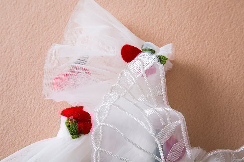 Adorable Strawberry Embroidered Princess Dress for Girls 1-5 Years | Flying Sleeves, Bow Detail, Breathable Mesh Fabric, Sleeveless Summer Outfit | Easy Pull-On Style, Perfect for Playdates, Special Occasions, and Everyday Wear