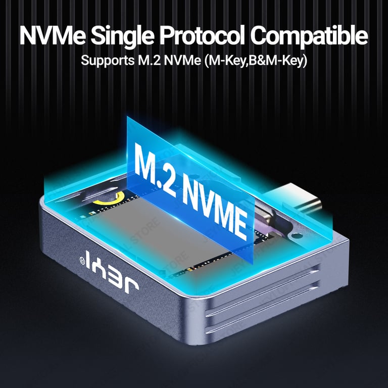 JEYI 2230 M.2 NVMe Enclosure USB 3.2 10Gbps with Magnet Protective Case - High-Speed Connectivity, Durable Aluminum Construction, Compact & Portable, Easy Installation - Ideal for Professionals and Students on the Go