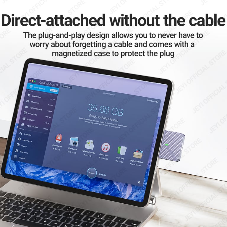 JEYI 2230 M.2 NVMe Enclosure USB 3.2 10Gbps with Magnet Protective Case - High-Speed Connectivity, Durable Aluminum Construction, Compact & Portable, Easy Installation - Ideal for Professionals and Students on the Go