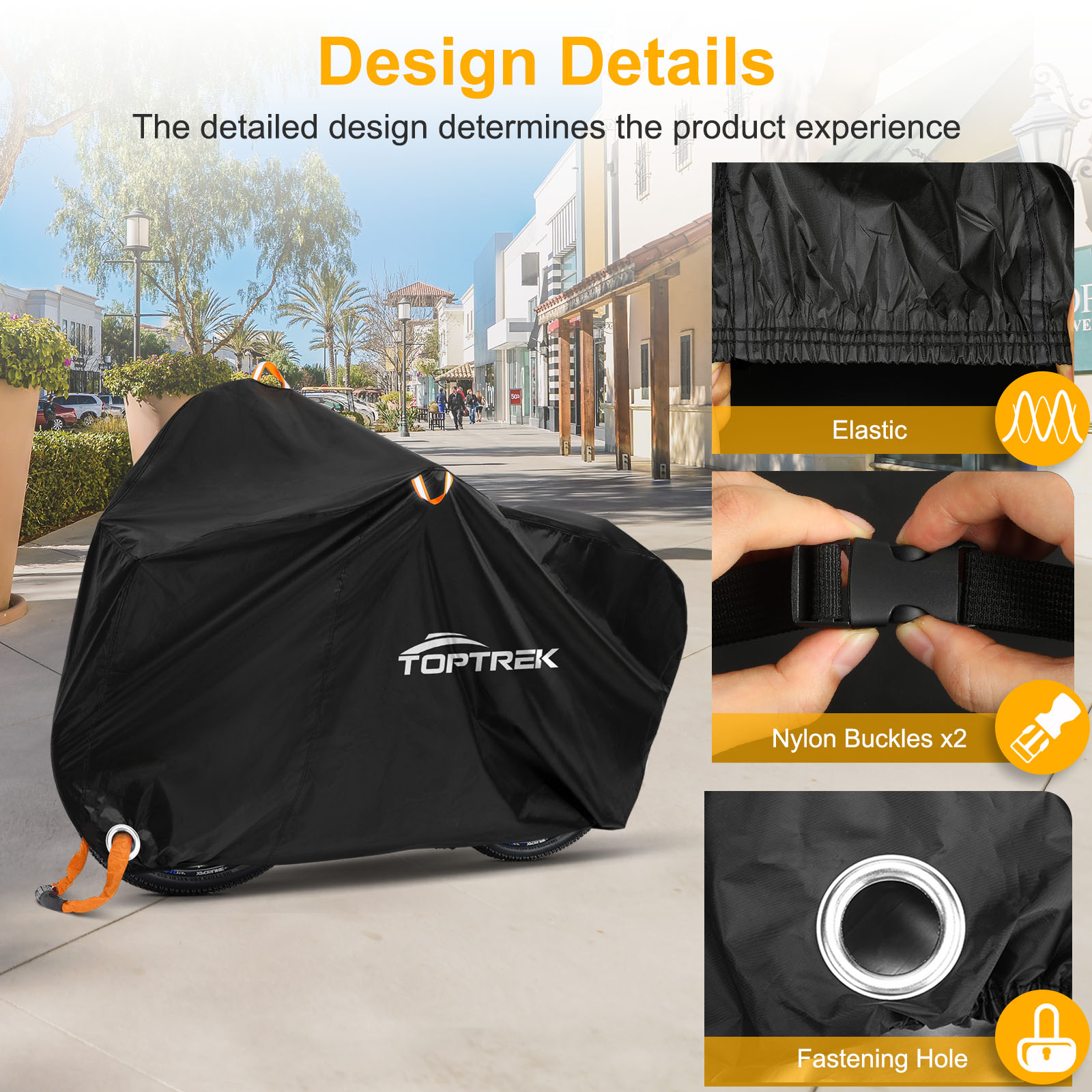 Toptrek Double Bike Cover with Durable 210D Oxford Material, Waterproof Anti-UV Coating, Secure Fit & Easy Installation - Fits 2 Bicycles, Full Coverage, Versatile & Portable for Mountain, Road, Electric Bikes - Protect Against Rain, Snow, Dust, Scratches - Includes Storage Bag