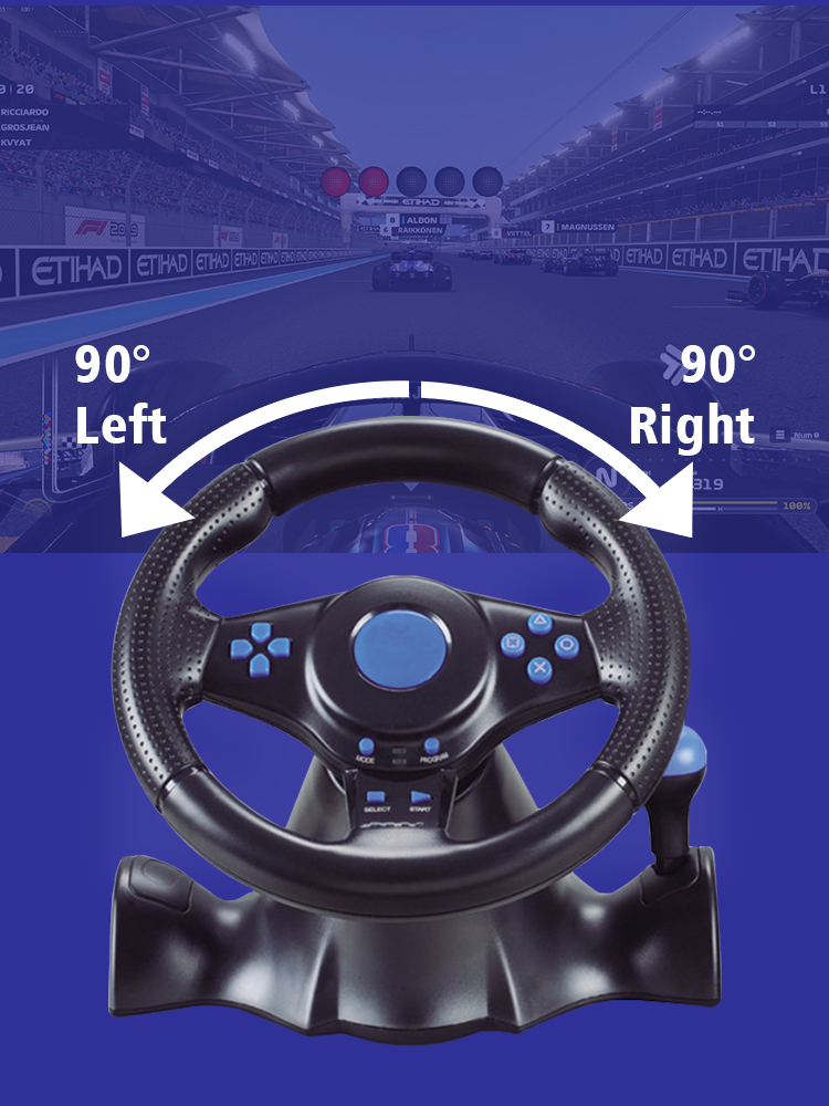 Realistic Racing Steering Wheel Vibration Controller for Switch, Xbox, PC, PS4 - Precision Control and Adjustable Sensitivity for Immersive Gaming Experience - Durable Construction for Long-Lasting Performance