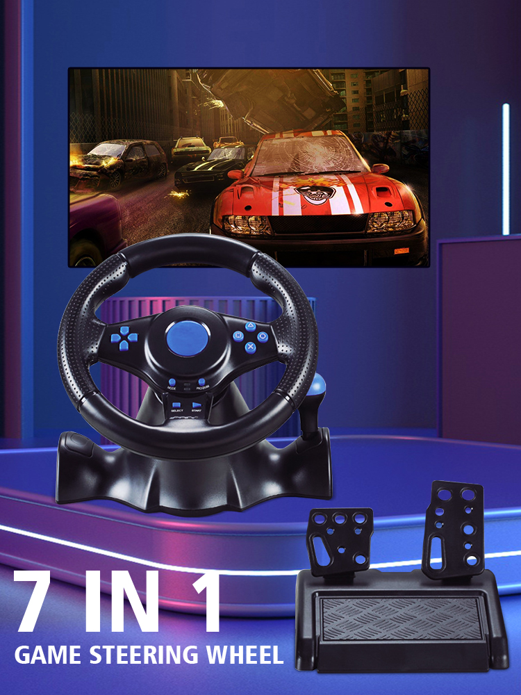Realistic Racing Steering Wheel Vibration Controller for Switch, Xbox, PC, PS4 - Precision Control and Adjustable Sensitivity for Immersive Gaming Experience - Durable Construction for Long-Lasting Performance
