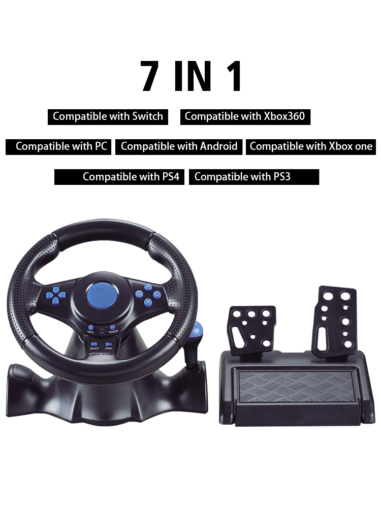 Realistic Racing Steering Wheel Vibration Controller for Switch, Xbox, PC, PS4 - Precision Control and Adjustable Sensitivity for Immersive Gaming Experience - Durable Construction for Long-Lasting Performance