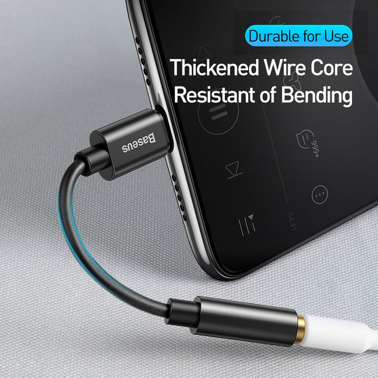 Baseus Type C to 3.5mm Earphone Jack AUX USB C Cable for Huawei P20, Xiaomi Mi 10 - High-Quality Audio Transmission, Wide Compatibility, Durable & Reliable, Compact & Portable Design - Easy to Use Audio Adapter for Clear Sound Without Interference