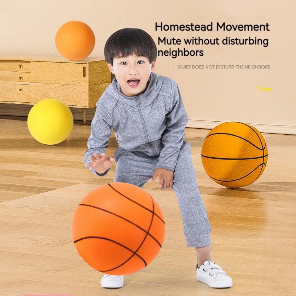 Durable Foam Basketball for Kids - Safe, Quiet, and Bouncy Indoor & Outdoor Play - Squeezable & Lightweight Silent Basketball Toy for Motor Skills Development - High-Quality Foam Material for Long-Lasting Fun and Entertainment