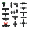 Durable Plastic Garden Hose Connector with Barbed Lock Tee Elbow End Plugs and Reducing Pipe Adapter for Efficient Irrigation Systems - Easy Installation and Visibility in Garden or Yard