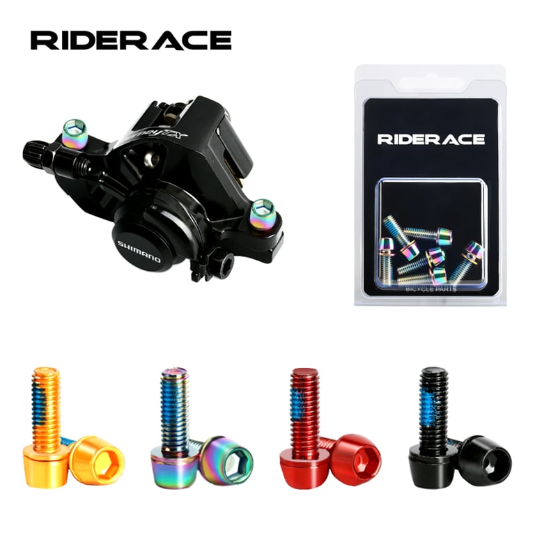 Set of 6 Premium Titanium-Plated Stainless Steel M6*18MM Bicycle Disc Brake Caliper Bolt Clamp Fixed Screws with Vibrant Colorful Finish - Durable, Corrosion-Resistant, Easy Installation for MTB Mountain Bikes - Rust and Scratch Protection, Stylish Upgrade and Spare Parts