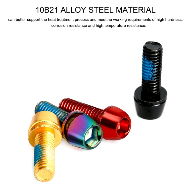 Set of 6 Premium Titanium-Plated Stainless Steel M6*18MM Bicycle Disc Brake Caliper Bolt Clamp Fixed Screws with Vibrant Colorful Finish - Durable, Corrosion-Resistant, Easy Installation for MTB Mountain Bikes - Rust and Scratch Protection, Stylish Upgrade and Spare Parts