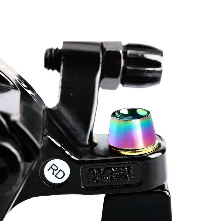 Set of 6 Premium Titanium-Plated Stainless Steel M6*18MM Bicycle Disc Brake Caliper Bolt Clamp Fixed Screws with Vibrant Colorful Finish - Durable, Corrosion-Resistant, Easy Installation for MTB Mountain Bikes - Rust and Scratch Protection, Stylish Upgrade and Spare Parts