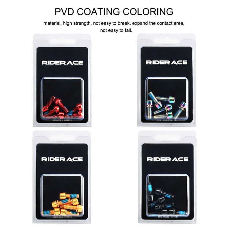 Set of 6 Premium Titanium-Plated Stainless Steel M6*18MM Bicycle Disc Brake Caliper Bolt Clamp Fixed Screws with Vibrant Colorful Finish - Durable, Corrosion-Resistant, Easy Installation for MTB Mountain Bikes - Rust and Scratch Protection, Stylish Upgrade and Spare Parts