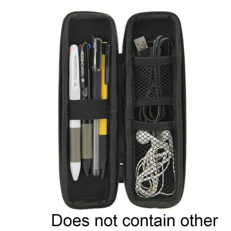 Black EVA Hard Shell Stylus and Pencil Case with Zipper Closure - Compact and Protective Storage Box for Pens, Pencils, and More - Ideal for Business, Students, Artists - Sleek and Durable Design