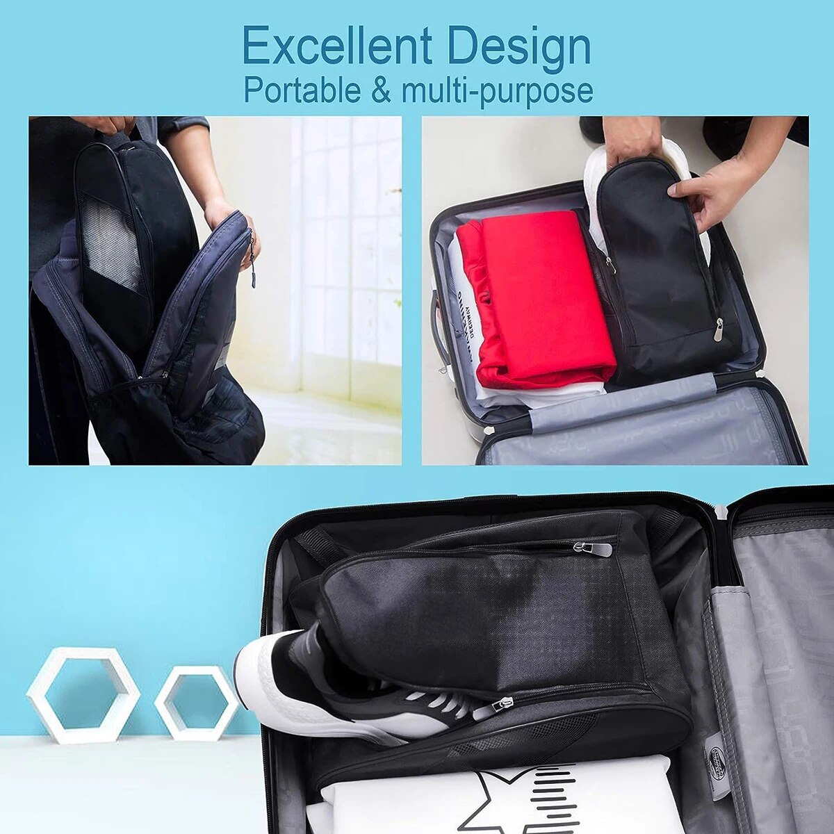 Premium Lightweight Football Boot Bag with Spacious Interior, Ventilated Design, and Multiple Carrying Options - Durable Sports Shoe Bag for Men, Women, Boys, and Girls - Ideal for Football, Golf, Basketball - Keep Shoes Fresh and Organized On-The-Go