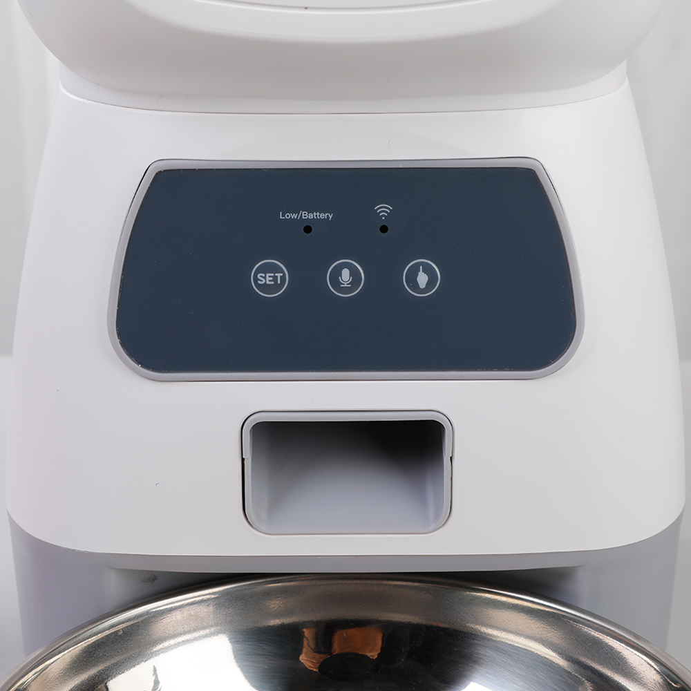 Smart WiFi Connected 3.5L Automatic Pet Feeder with Swirl Slow Feeding Design, Voice Recorder, Large Capacity, Timing, and Dispensing for Cats and Dogs - Remote Control via Smartphone App, Prevents Rapid Eating, Custom Message Recording, Healthy Eating Habits, 4 Meals a Day, Customizable Portions