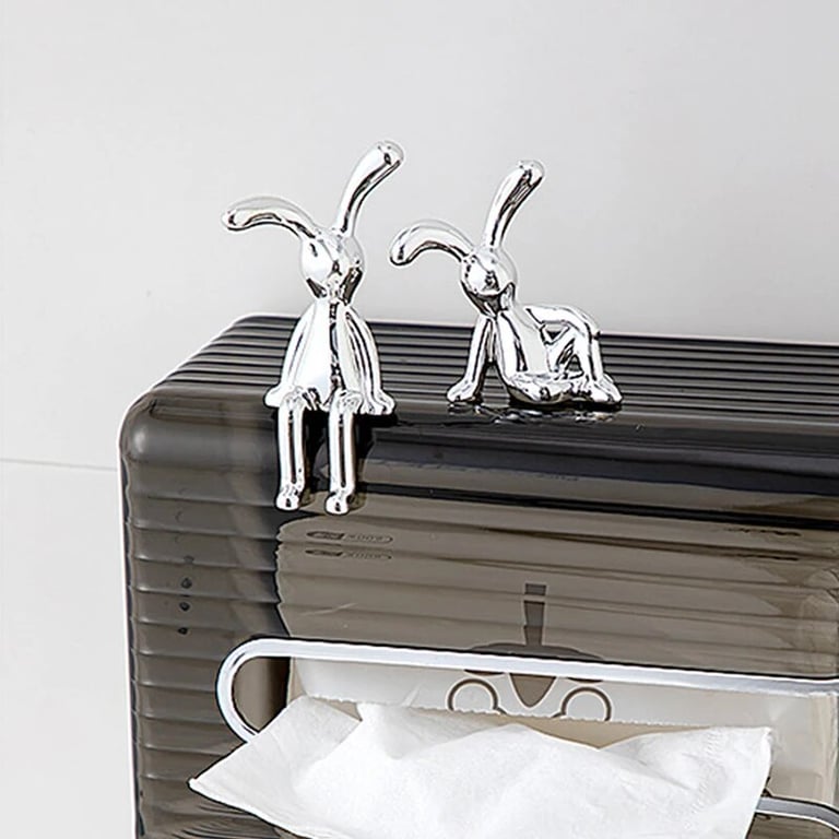 Adorable Long-Eared Rabbit Design 2PC Double Statue - Premium Resin Decor for Animal Lovers and Cartoon-Inspired Spaces - Versatile and Compact Home Decoration - Vibrant Colors and Intricate Details - Perfect Gift for Friends and Family - Charming Addition to Any Room