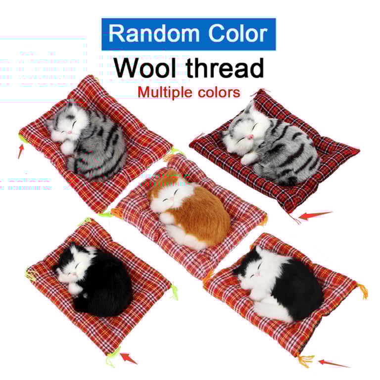 Realistic Plush Kittens Doll Toy Home Decoration Car Ornaments - Soft and Durable Sleeping Cat Figurines for Dashboard, Bedroom, Living Room, Office - Gentle and Safe Material, Perfect Gift for Cat Lovers and Children - Adorable and Long-Lasting Cute Simulation Cats