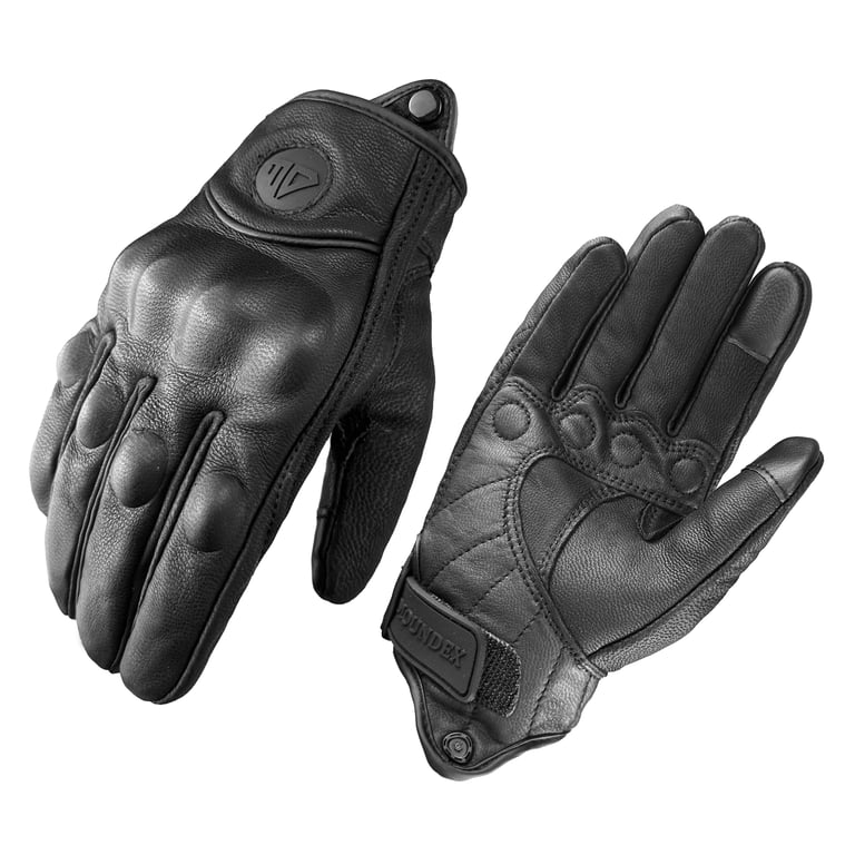 Premium Quality Leather Motorcycle Gloves for Men and Women - All-Season Versatile Protection with Enhanced Safety Features and Adjustable Fit - Stylish Black Design for Motorbike, ATV, and Bicycle Riders - Sizes S to 3XL with Customized Straps for Comfort and Security