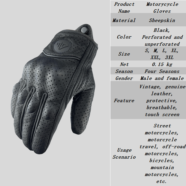 Premium Quality Leather Motorcycle Gloves for Men and Women - All-Season Versatile Protection with Enhanced Safety Features and Adjustable Fit - Stylish Black Design for Motorbike, ATV, and Bicycle Riders - Sizes S to 3XL with Customized Straps for Comfort and Security