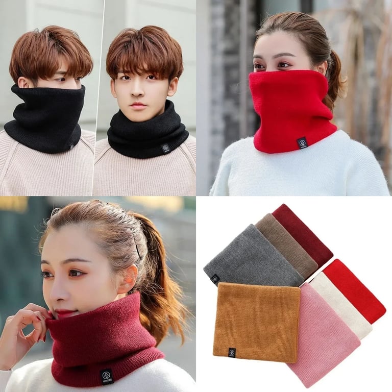 Premium Soft Knitted Neck Warmer with Adjustable Face Cover for Winter Sports - Breathable & Stylish Unisex Scarf for Skiing, Running, and Hiking - Easy Care & Maintenance - Ultimate Comfort and Protection from Cold Winds