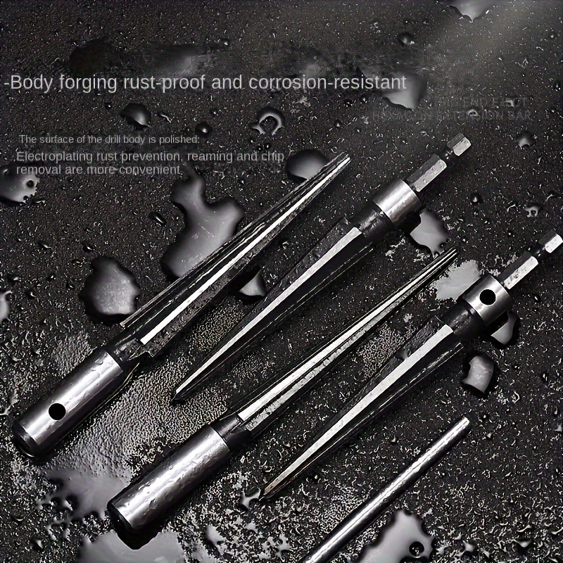 Professional Tapered Hex Reamer Tool Set for Precision Hole Enlargement in Metal and Woodworking - T Handle Taper Reamer with Comfort Grip for Automotive, Machinery, and Guitar Bridge Pin Hole Resizing - Durable and Versatile Handheld Reamer Tool for Carpentry and Metal Fabrication