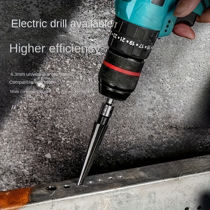 Professional Tapered Hex Reamer Tool Set for Precision Hole Enlargement in Metal and Woodworking - T Handle Taper Reamer with Comfort Grip for Automotive, Machinery, and Guitar Bridge Pin Hole Resizing - Durable and Versatile Handheld Reamer Tool for Carpentry and Metal Fabrication