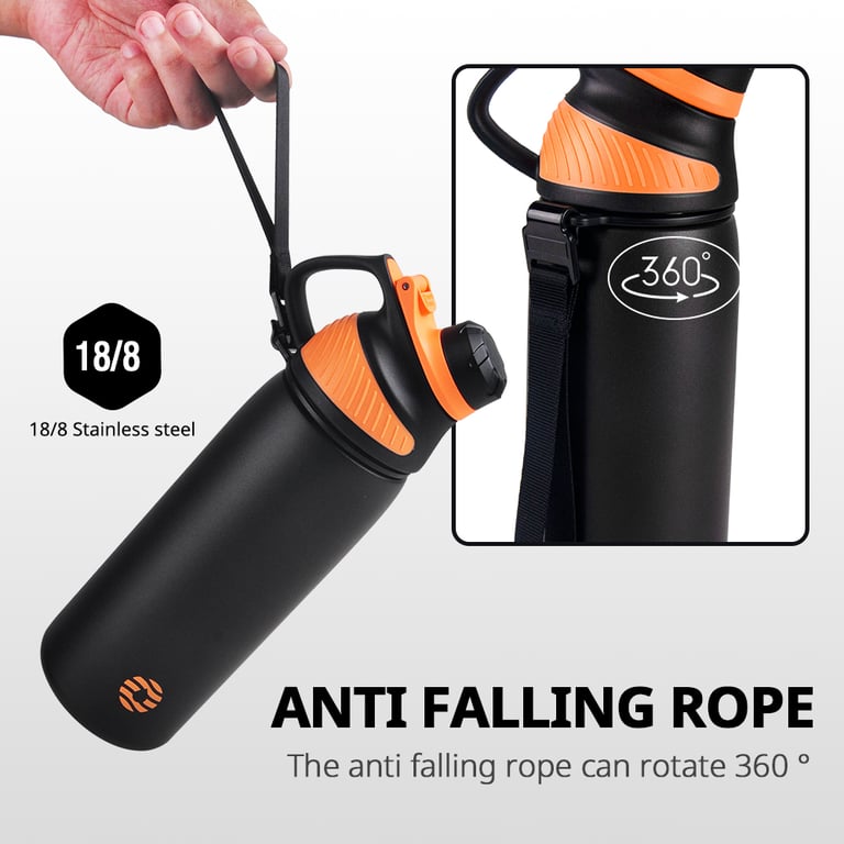 FEIJIAN LKG Thermos Double Wall Vacuum Flask - Premium Quality Stainless Steel Insulated Travel Mug for Hot and Cold Drinks - Leak-Proof Design, Portable and Convenient - Easy to Clean Wide Mouth - Multipurpose Water Bottle for Gym, Office, and Outdoor Activities