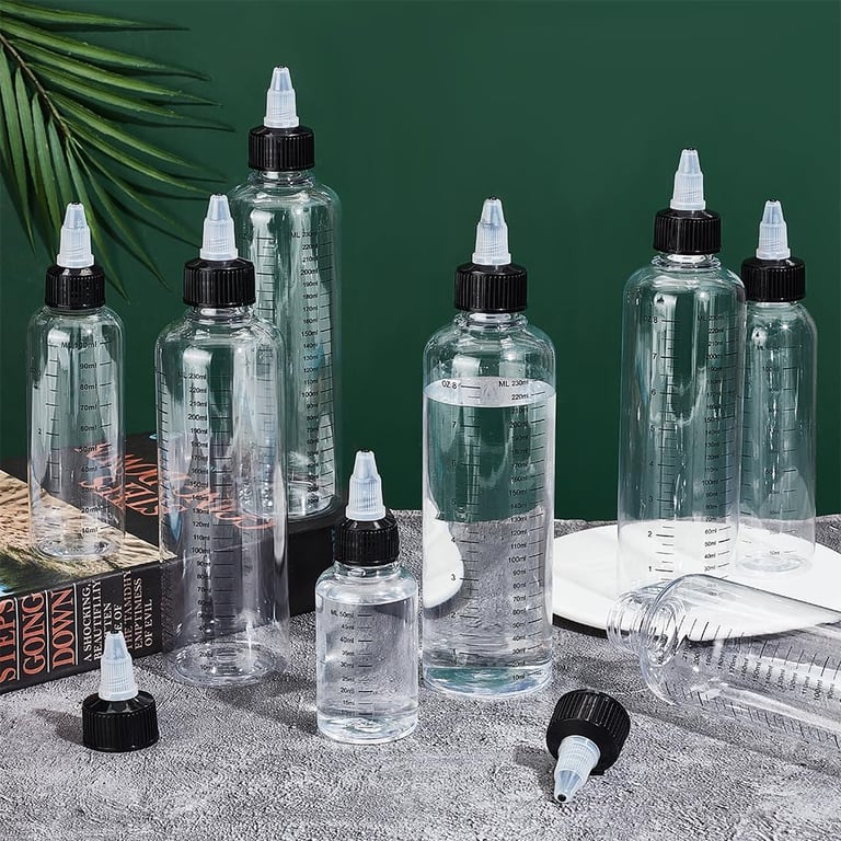 Durable PET Dropper Bottles Set - 30ml, 60ml, 100ml, 120ml, 250ml - Twist Top Cap, High-Quality Material, Convenient Dropper Design - Ideal for Juice, Ink, Tattoo Pigment, DIY Projects - Lightweight, Shatterproof - Versatile Storage Containers for Liquids, Essential Oils, Lotions