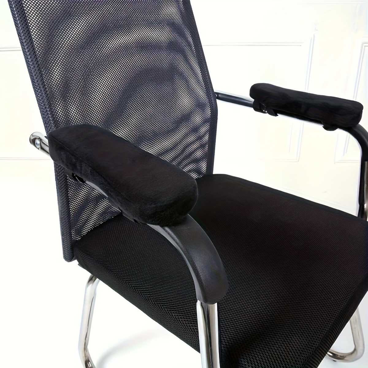2PCS Soft Armrest Cushion Set with Removable Washable Covers - Universal Fit Arm Support for Office and Home Chairs, PP Sponge Foam Material, Adjustable Straps for Easy Installation, Durable and Long-Lasting Elbow Cushions to Reduce Pressure and Enhance Comfort