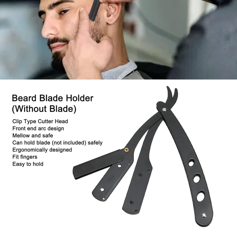 Professional Men's Folding Manual Shaver with Straight Shaver Arm and Razor Sharp Blade for Precision Shaving - Compact and Portable Barber Shop Razor for Close Shave - Traditional Design for Classic Grooming Experience