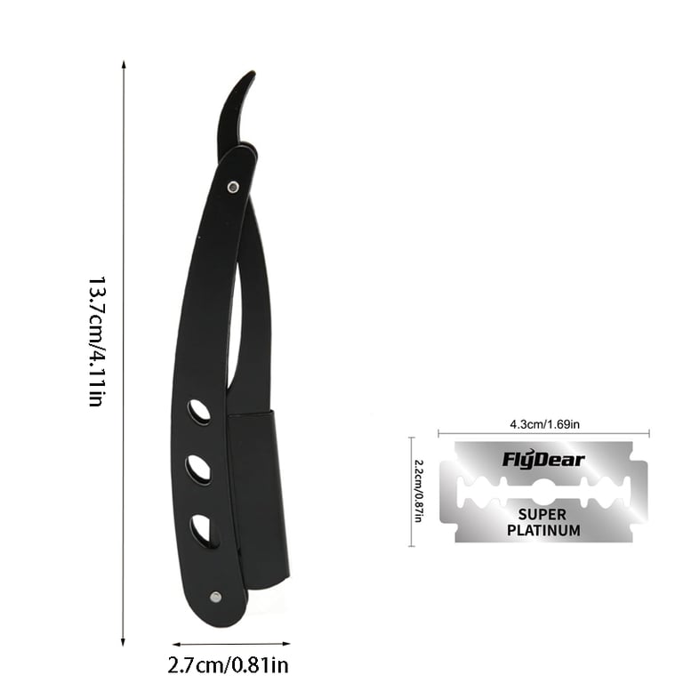 Professional Men's Folding Manual Shaver with Straight Shaver Arm and Razor Sharp Blade for Precision Shaving - Compact and Portable Barber Shop Razor for Close Shave - Traditional Design for Classic Grooming Experience