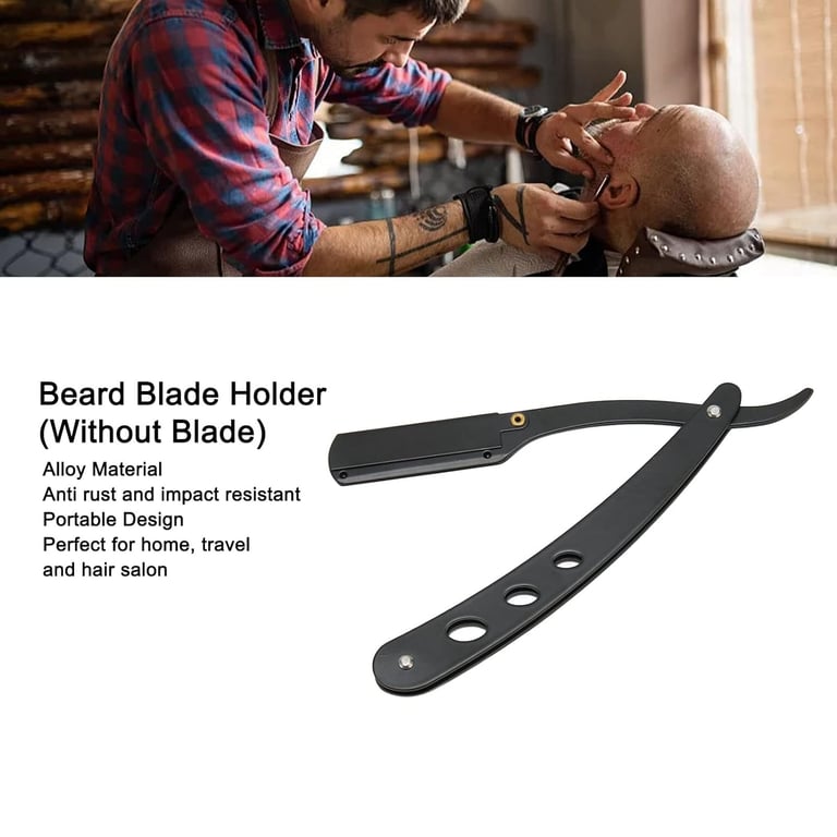 Professional Men's Folding Manual Shaver with Straight Shaver Arm and Razor Sharp Blade for Precision Shaving - Compact and Portable Barber Shop Razor for Close Shave - Traditional Design for Classic Grooming Experience