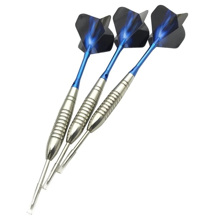 High-Quality 3-Piece 22g Torpedo Silver Dart Needles Set with Blue Aluminum Rods and Blue Aurora Wings for Precision Throwing and Entertaining Gameplay - Durable and Lightweight Design for Easy Handling, Portable Case Included for On-the-Go Fun and Training Sessions
