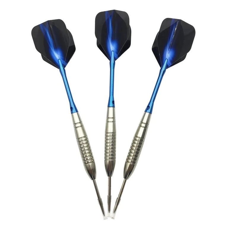 High-Quality 3-Piece 22g Torpedo Silver Dart Needles Set with Blue Aluminum Rods and Blue Aurora Wings for Precision Throwing and Entertaining Gameplay - Durable and Lightweight Design for Easy Handling, Portable Case Included for On-the-Go Fun and Training Sessions