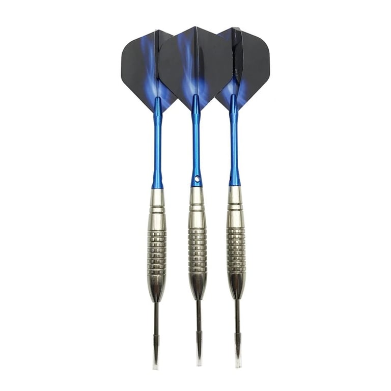 High-Quality 3-Piece 22g Torpedo Silver Dart Needles Set with Blue Aluminum Rods and Blue Aurora Wings for Precision Throwing and Entertaining Gameplay - Durable and Lightweight Design for Easy Handling, Portable Case Included for On-the-Go Fun and Training Sessions