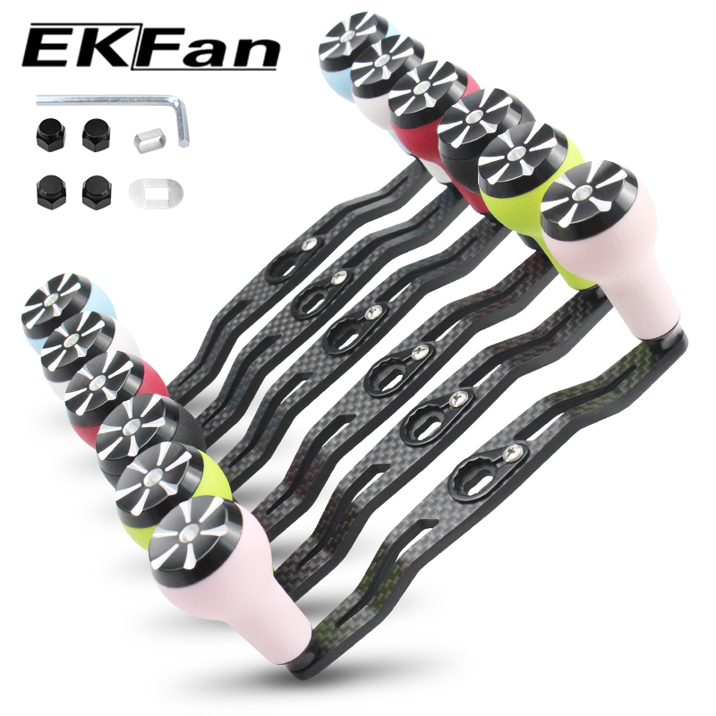 Ekfan 130MM Premium Carbon Fishing Handle with TPE Knob - Lightweight, Durable, and Compatible with SHI&DAI Bait Casting Reels - Versatile Design with Multiple Hole Sizes for Easy Installation and Customization - Ergonomic Grip for Comfort and Long-Lasting Use - Must-Have Tackle Accessory for Anglers