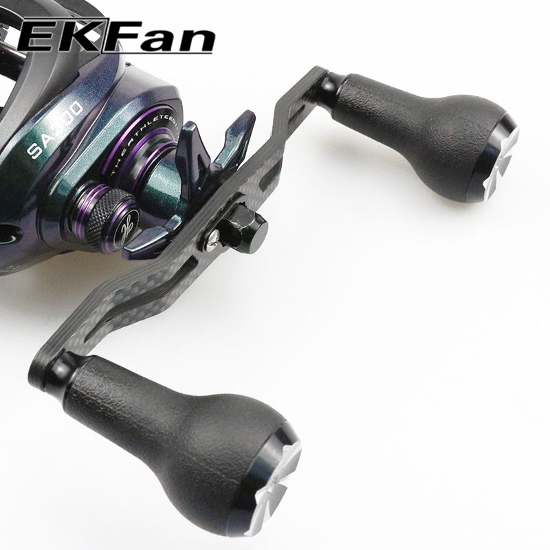 Ekfan 130MM Premium Carbon Fishing Handle with TPE Knob - Lightweight, Durable, and Compatible with SHI&DAI Bait Casting Reels - Versatile Design with Multiple Hole Sizes for Easy Installation and Customization - Ergonomic Grip for Comfort and Long-Lasting Use - Must-Have Tackle Accessory for Anglers