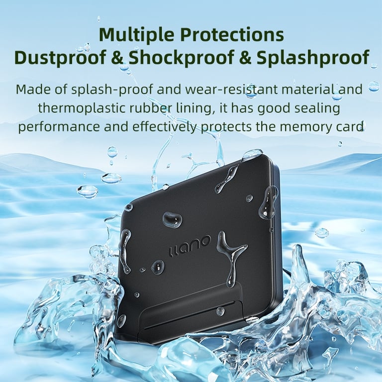 Water Resistant Anti-Shock Memory Card Case Holder with Storage Organizer and Protector Cover - Compact Design for SD/Micro SD TF Cards - High-Quality Material for Maximum Protection against Moisture, Drops, Dust, and Scratches - Keep Your Cards Safe and Organized on the Go