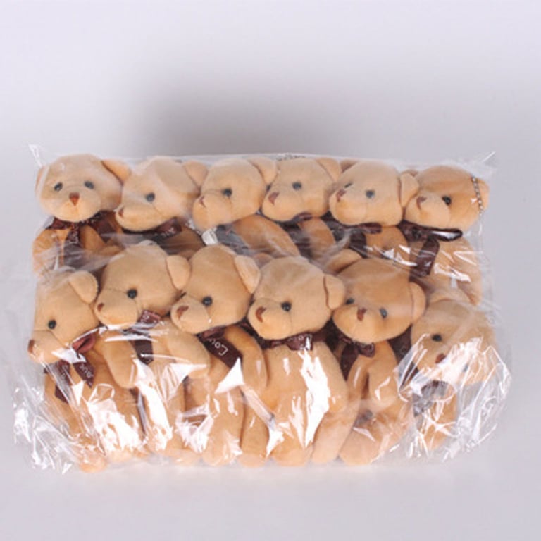 12Pcs/Lot Soft Stuffed Bear Plush Toys Mini Teddy Bear Dolls Keychain Bag Pendant Party Wedding Favors - 3.9 Inches Cute and Cuddly Gift for Children and Adults - High-Quality Plush Material - Assorted Colors and Designs - Stylish Accessory for Bags and Backpacks - Versatile and Playful Conversation Starters