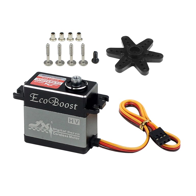 JX Servo CLS6322HV Precision Performance 21KG Torque 180-Degree Rotation Metal Gear Coreless Digital High Voltage RC Servo for Helicopters and Cars - Durable Construction, Fast Response Time, Easy Installation