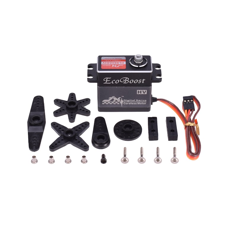 JX Servo CLS6322HV Precision Performance 21KG Torque 180-Degree Rotation Metal Gear Coreless Digital High Voltage RC Servo for Helicopters and Cars - Durable Construction, Fast Response Time, Easy Installation
