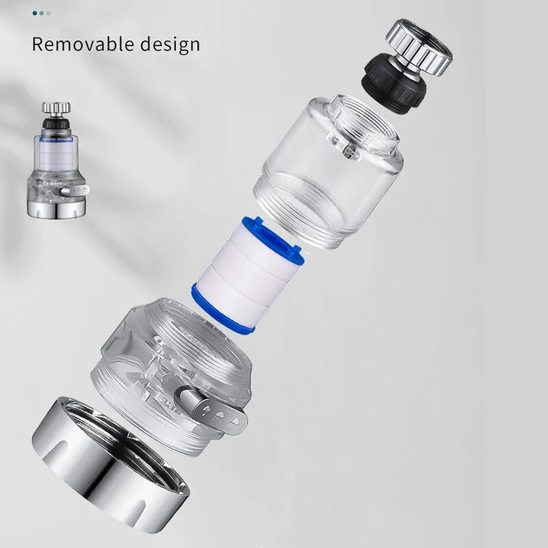 Baokemo 360 Rotating Water Purifier Filter Tap with Universal Compatibility, Effective Filtration, Durable Construction, and Easy Installation for Kitchen, Bathroom, and Shower Use